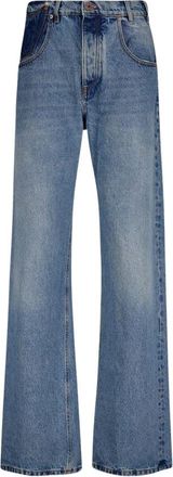 Balmain High Waist Wide-Leg Jeans - Heren - Regular Fit Jeans - Blauw - W30 - Katoen - Jeans