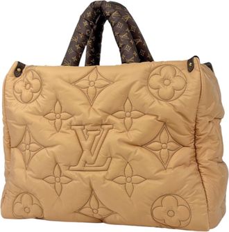 Louis Vuitton Beige Brown Nylon Tote Bag (Pre-Owned)