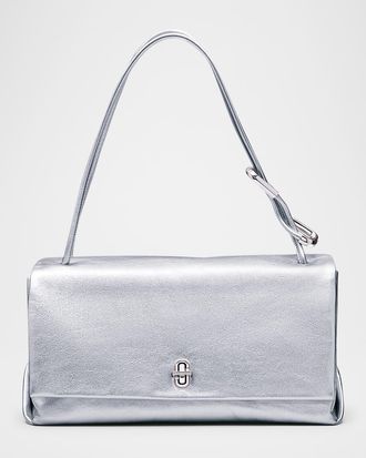 Marc Jacobs Metallic Leather Large Dual Shoulder Bag
