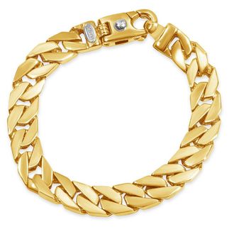 Pompeii3 Mens Wide Curb Link 14k Gold (50 gram) or Platinum (90 gram) 10mm Bracelet 8.5