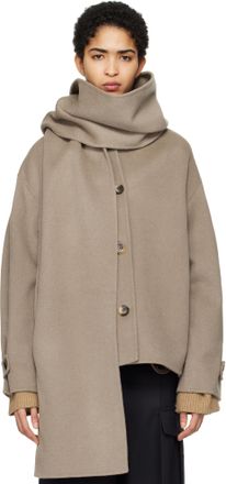 Axel Arigato Taupe Dew Scarf Detailed Jacket