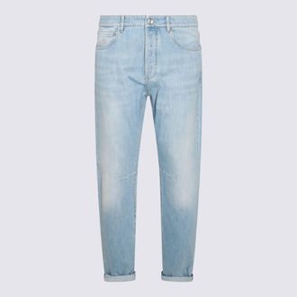 Brunello Cucinelli Blue Cotton Jeans