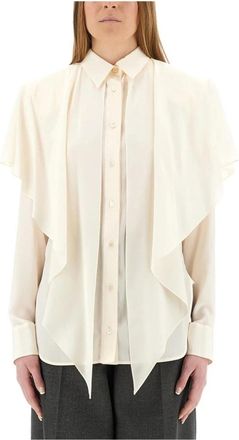 Stella McCartney Elegante Cape Blouse - Dames - Overhemden - Beige - M - Overhemden