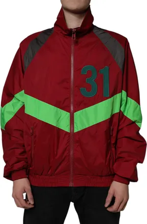 Dolce & Gabbana Mens Multicolor Nylon Full Zip Windbreaker Jacket Polyester Clothing