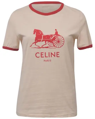 Celine Celine Logo Short Sleeve T-Shirt, Size Int, Xs (Authentic Pre-Loved)