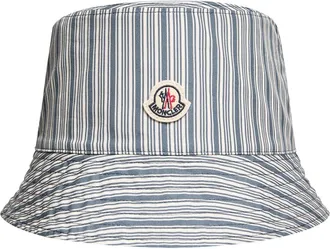 Moncler Moncler Reversible Striped Cotton Bucket Hat, Men, Multicolor, Size: Xl
