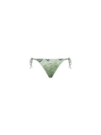 MC2 Saint Barth Womens Bikini Bottom Marielle Green Sequin Knit Viscose Swimwear Sea Clothing