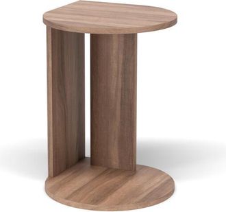 HERDASA Herdasa, Mesa Auxiliar Baja, Modelo Tr&eacute;bol, En Melamina Color Nogal