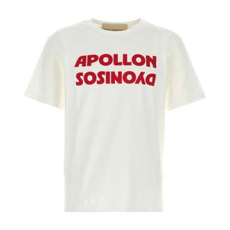 Valentino Garavani T-Shirts, male, White, Size: XL Cotton T-Shirt With Apollon/Dyonisos Print