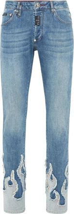 Philipp Plein Denim Super Straight Cut Fit Broeken Flame - Heren - Slim Fit Jeans - Blauw - W33 - Denim - Jeans