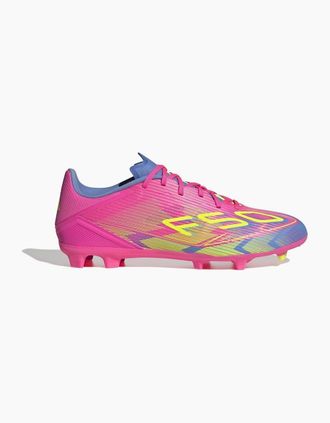 adidas Mens F50 League Lace-Up Stripe Patterned Boots - Pink - Size: 11.5