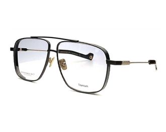 Entourage Of 7 Mens Kota Aviator Eyeglasses In Matte Black+Matte Gold