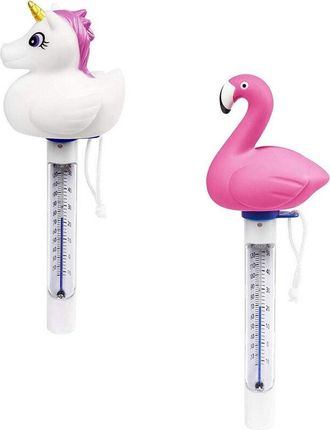 Trade Shop Trade Shop - Termometro Galleggiante Per Piscina Forme Fenicottero Unicorno Con Corda 58595