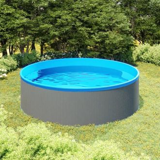 vidaXL Vidaxl - Piscina De Chapoteo Gris 350x90 Cm