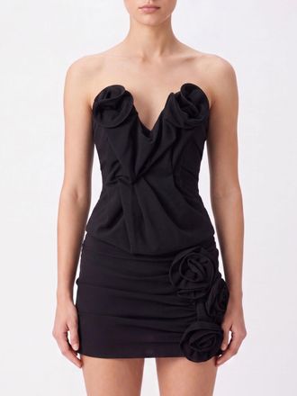 Magda Butrym Slim Fit Wool Blend Corset Top with Sweetheart Neckline
