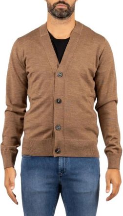 Alpha Industries Merino 4-Knopen Vest - Heren - Vesten - Bruin - L - Wol - Truien & Vesten