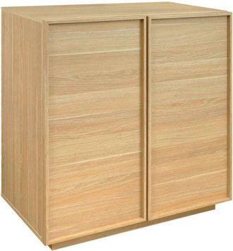 Sweeek 2-door natural wood-effect sideboard with 4 compartments L 80 x P 43 x H 85cm - Kuba sweeek