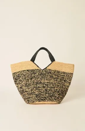 BTB Los Angeles Bronson Large Tote in Black/natural at Nordstrom