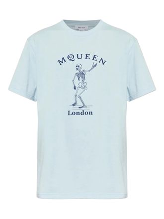 Alexander McQueen skeleton-print T-shirt - Blauw