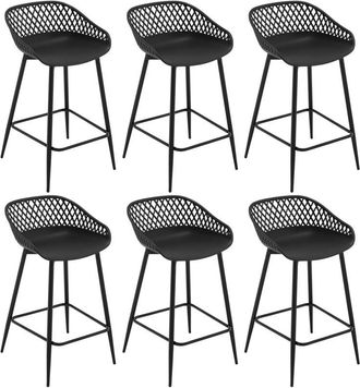 Woltu Woltu - 6x Bar Stools Breakfast Counter Chairs Bar Chairs Modern Stools for Kitchen Home Bar, Black