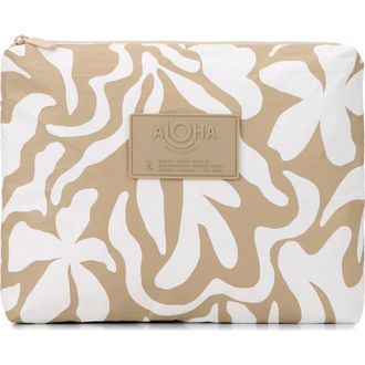 Aloha Collection Mid Float Water Resistant Zip Pouch in Latte at Nordstrom