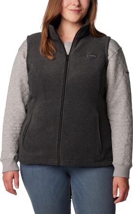 Columbia Womens Benton Springs Vest Fleece, Charcoal Heather/Charcoal Heather, XL