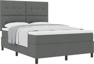 vidaXL Vidaxl - Box Spring Bed with Mattress Dark grey 160 x 200 cm Fabric