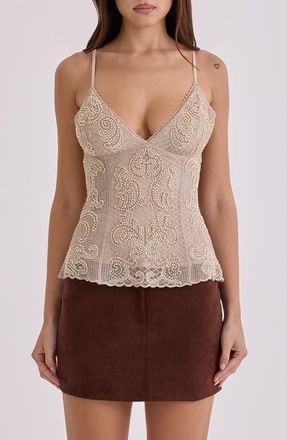 House of CB Adelise Faux Suede Miniskirt in Mocha at Nordstrom, Size X-Small