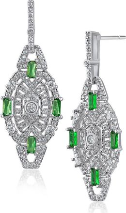 Kenneth Jay Lane Cubic Zirconia Drop Earrings in Green/Silver at Nordstrom Rack