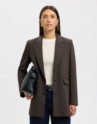 Selected Blazer color delicioso-Marrone