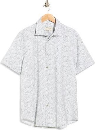 Bugatchi Short Sleeve Woven Shirt in Platinum at Nordstrom Rack, Size Xxx-Large