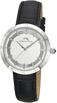 Porsamo Bleu Monroe Leather Strap Watch in Black Silver Tone at Nordstrom Rack