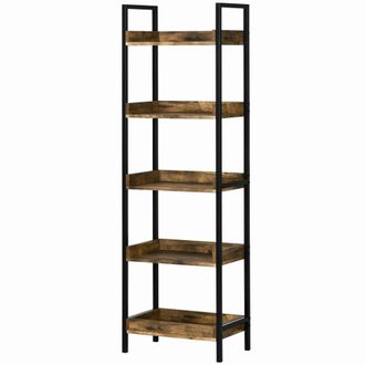 HOMCOM Homcom Libreria In Legno E Metallo Stile Industriale A 5 Ripiani 48x30x155cm