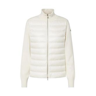 Moncler Hybrid Cardigan - female - Moncler - Cardigans - White - M - Knitwear