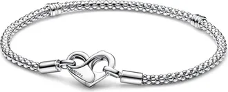 Pandora Ladies Moments Studded Chain Bracelet, Size 18 cm