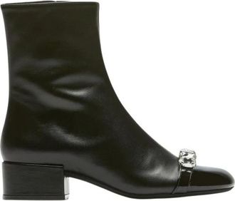 N&deg;21 Cristalli Enkellaarsjes - Dames - Enkellaarsjes - Zwart - 37 EU - Leer - Schoenen