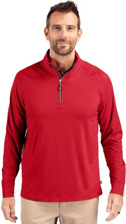Cutter & Buck Adapt Eco Knit Stretch Recycled Mens Quarter Zip Pullover