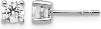 Diamond2Deal 14k Gold 1/2 ct Round Lab Grown Diamond Stud Earrings VS Clarity, D-E Color
