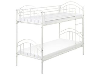 Beliani Litera de metal blanco 90x200