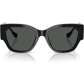 Versace 55mm Cat Eye Sunglasses in Black /Dark Grey at Nordstrom