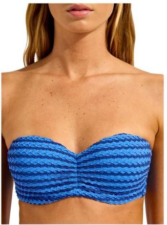 Seafolly Mesh Effect Bustier Bandeau Bikini-Top f&uuml;r Damen | orange