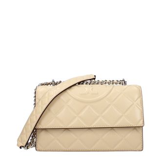 Tory Burch Beige Leren Schoudertas
