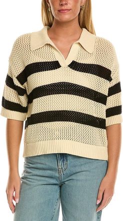 Velvet York Cashmere-Blend Polo Sweater