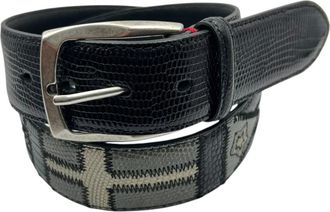 Paolo Vitale Hagedisleren Riem - Heren - Riemen - Grijs - 85 CM - Accessoires