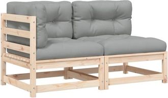 vidaXL Sof&aacute; De Jard&iacute;n De 2 Plazas Con Cojines Madera Maciza De Pino Vidaxl