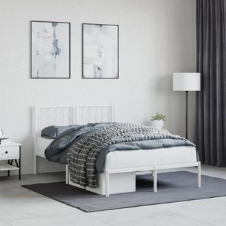vidaXL Estructura Cama Sin Colch&oacute;n Con Cabecero Metal Blanco 120x190cm Vidaxl