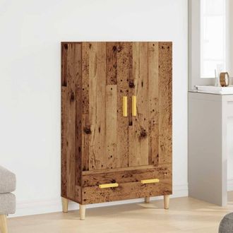 Berkfield Home Highboard Old Wood 70x31x115 cm Engineered Wood in Brown | Size: 70 x 31 x 115 cm