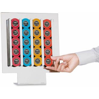 None MACOM Just Kitchen 834 Mirror Coffee Lavazza A Modo Mio Dispenser Portacapsule per Macchine caff&egrave;, 20 Capsule, Acciaio Cromato Lucido
