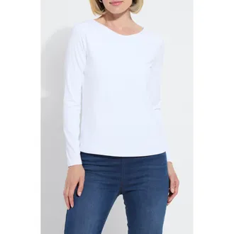 Lyss&eacute; ntials Long Sleeve T-Shirt in White at Nordstrom, Size X-Large