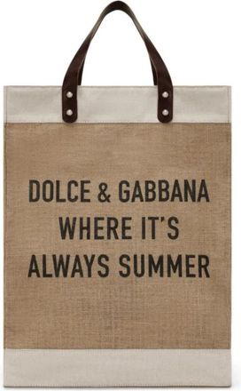 Dolce & Gabbana Straight Broeken - Heren - Shoppers - Beige - ONE Size - Katoen - Tassen
